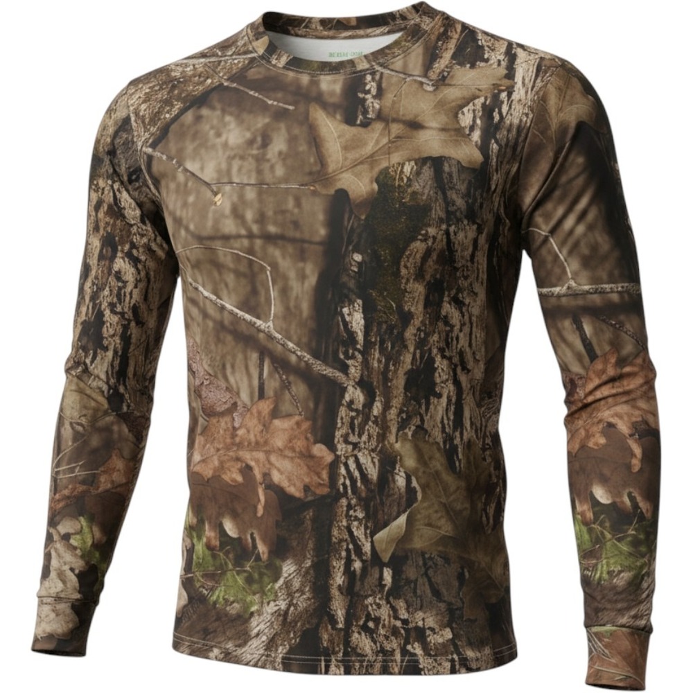 Rustic Ridge Mens Camo Long Sleeve Performance Hunting Shirt Brown Green Size M